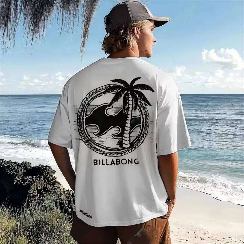 2025 Motorcycle Vintage Surf Pattern Printed Pure Cotton T-Shirt Men's and Women's Clothing Shirtcomfortable C260225