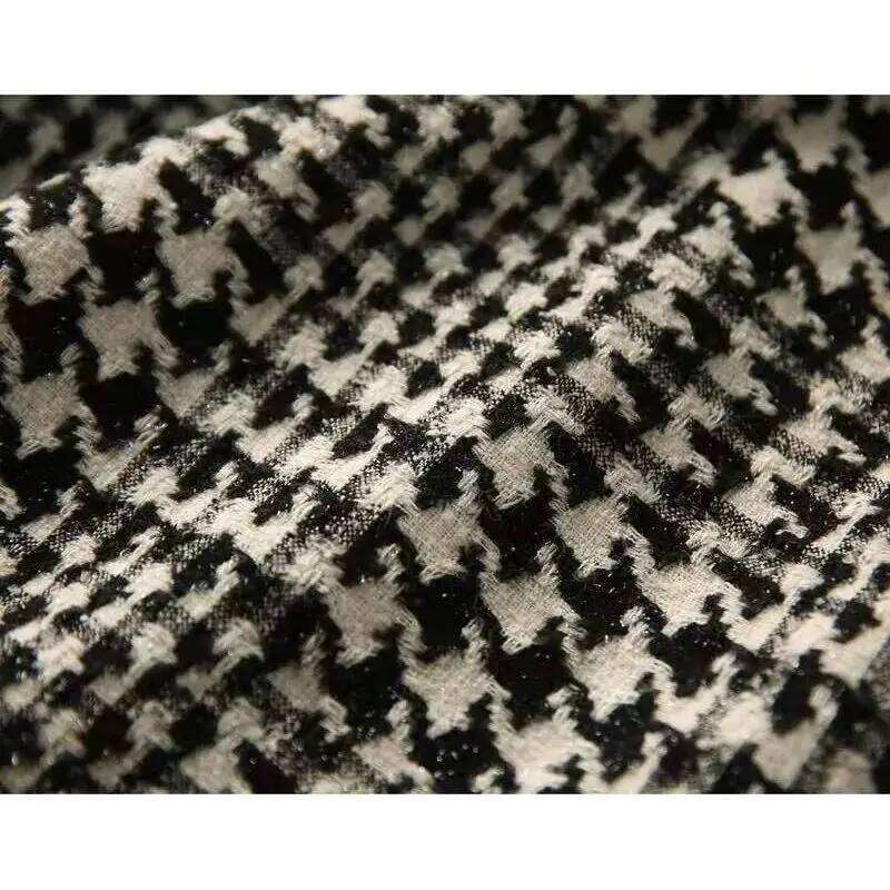 Skirt Women's Autumn Winter New Korean Version Mid Size Black and White Checkered Vest Sleeveless Dress XJ260225