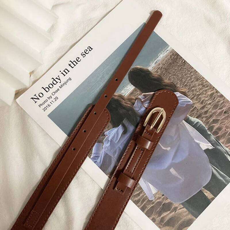 Retro Metal Buckle PU Leather Women Belt All-match Ins Skinny Waist Straps Lady Female Dress Coat Decorative Waistband Y260225