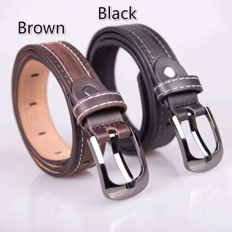 Fashion High Grade Waist Belts Boys Students Jeans Leather Strap Pin Buckle Teens Children Kids Hole Belt Y260225