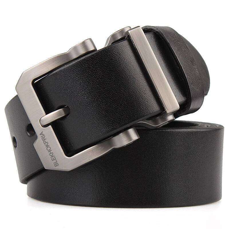 Man Genuine Leather Men's High Quality Waist Straps Belts with Alloy Pin Buckle Famous Luxury Brand Design Belt for Jeans Y260225