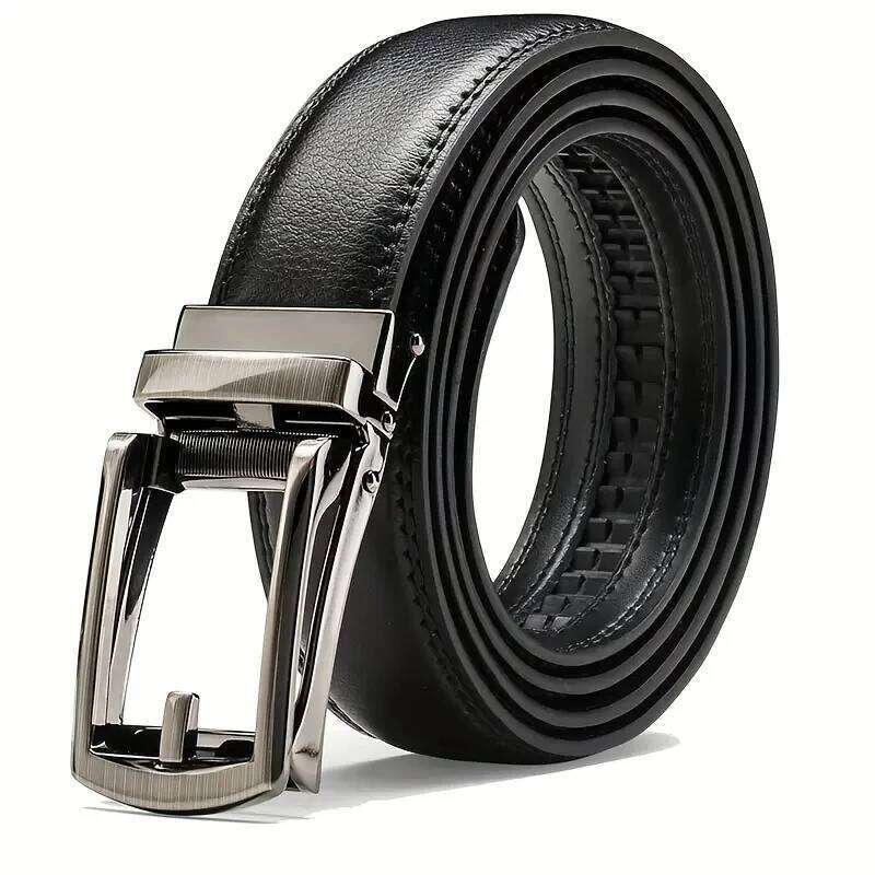 belt Leather Belt Metal Alloy Automatic Buckle Brand Luxury Design Waist Belts for Men Strap Male Y260225