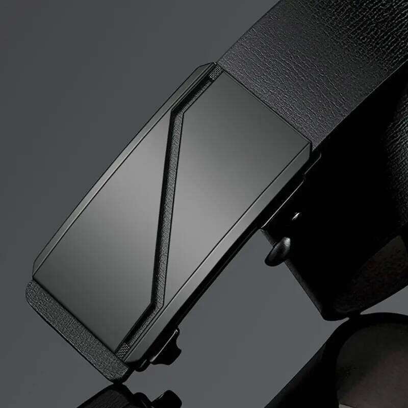 Classic Men's Belt Automatic Buckle Simple Style Business Work Popular Casual Strap Party Accessories Y260225