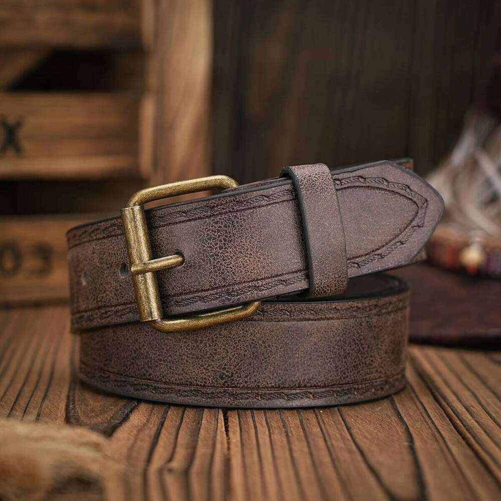 A men's and women's retro metal buckle casual style multi-color PU belt suitable for daily attendance business four seasons sen Y260225
