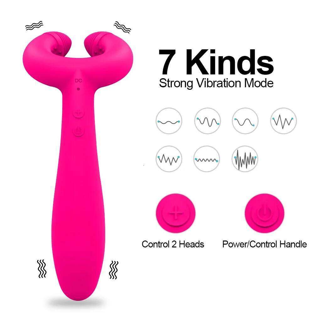 G-Spot Double Penetration 3 Motors Dildo Vibrator Women Clit Stimulator Anal Vagina Massager Penis Sex Toys for Couples 26H0225