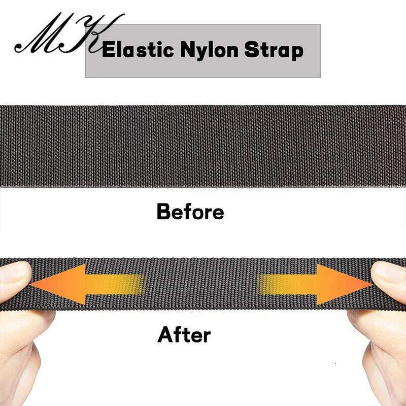 Maikun Large Size Fabric Men's Work No Hole Webbing Plastic Buckle Military Nylon Blend Web Belt Y260225