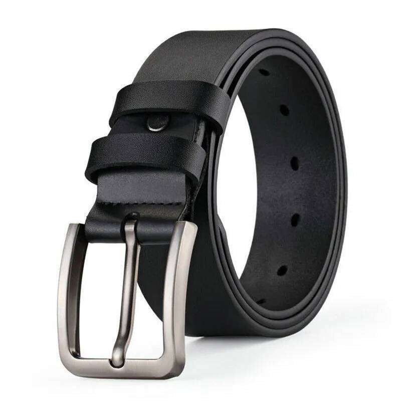 New Business Leisure Men's Alloy Square Pin Buckle Male Famous Brand Luxury Designer PU Leather Jeans Belts for Men Y260225