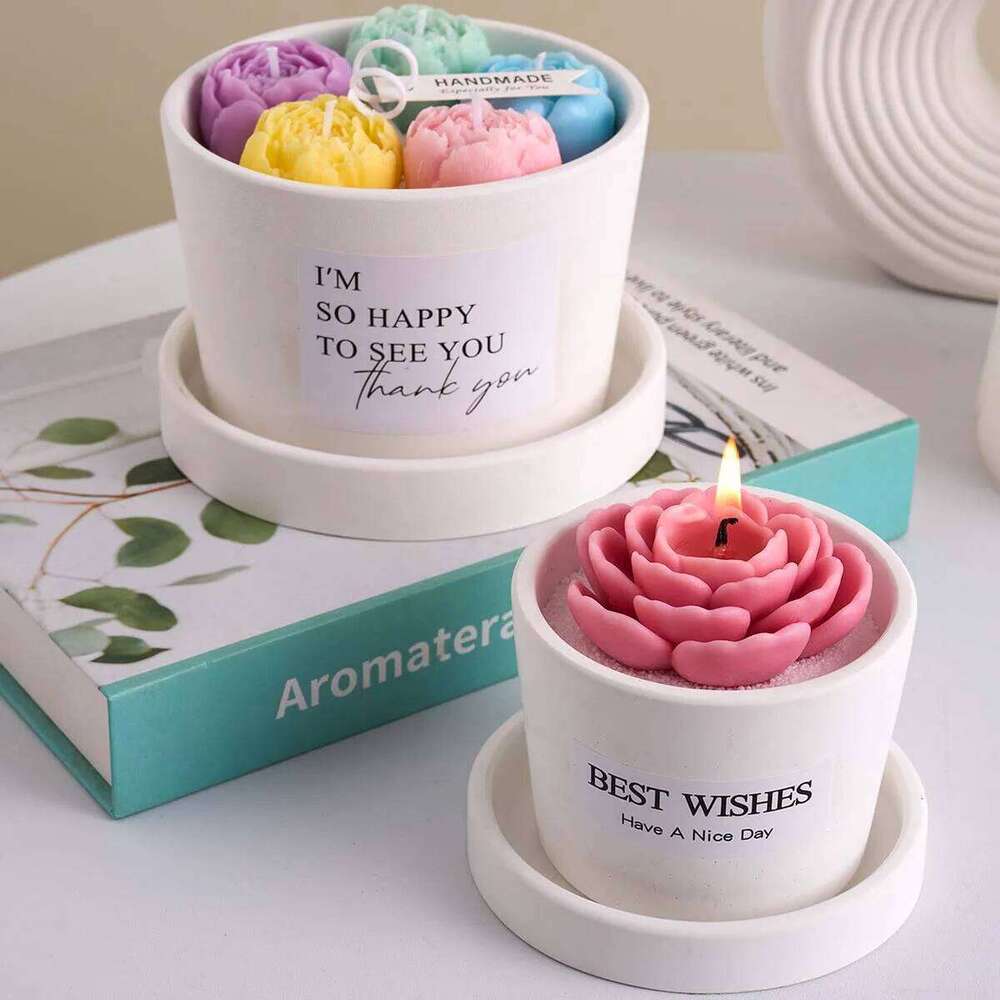 Round Candle Jar Silicone Mold DIY Flowerpot Concrete Casting Molds Plaster Resin Jewelry Storage Box Craft Making Home Decor H260225