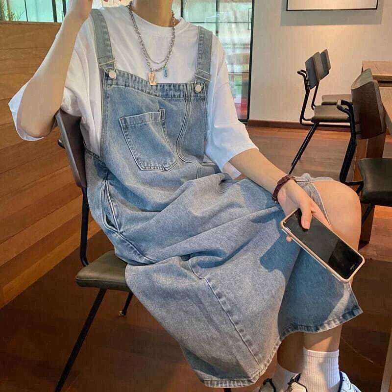 Spring Summer Denim Overall Dress Women Sleeveless Jeans Fashion Female Solid Slip Casual Loose Spaghetti Strap Dresses XJ260225