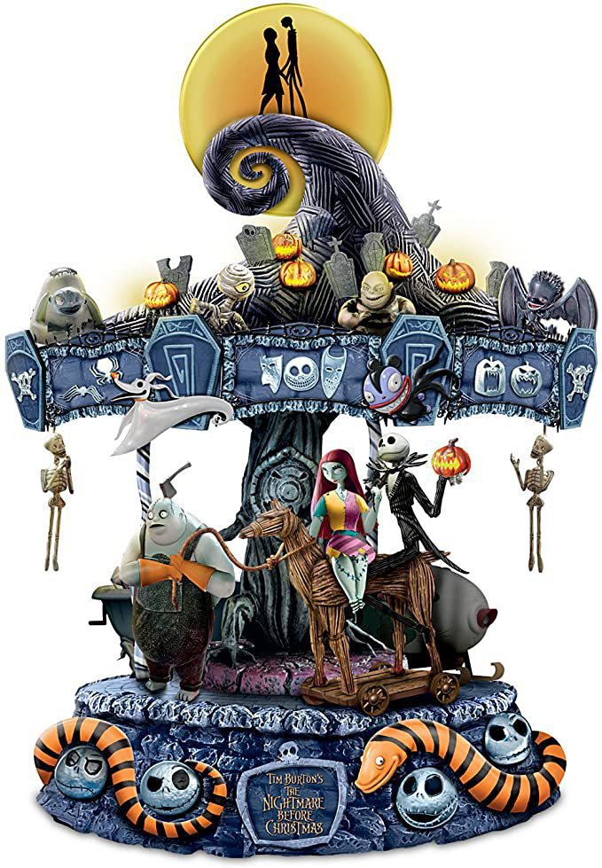 Halloween Wall Clock Nightmare Party Theme Garden Ornament Carousel Jesus Staring Clock Hanging Pendant Elf Decor - view 3