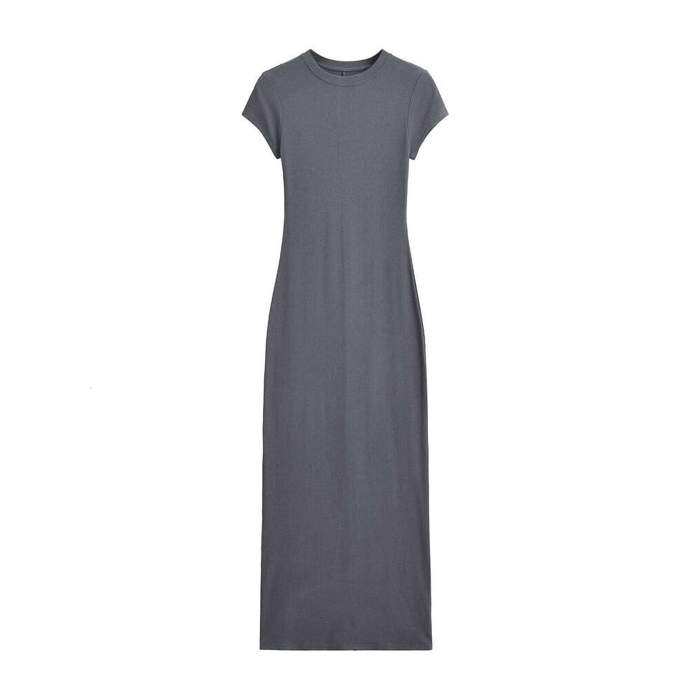 Short sleeve for women 2025 Summer long sexy one pieces black dresses vintage clothes midi dress bodycon knitted XJ260225