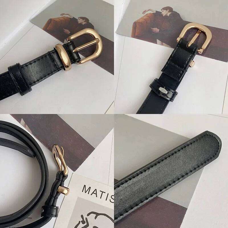The female design feeling minority new fashion decoration jeans retro casual wide version student black male belt Y260225