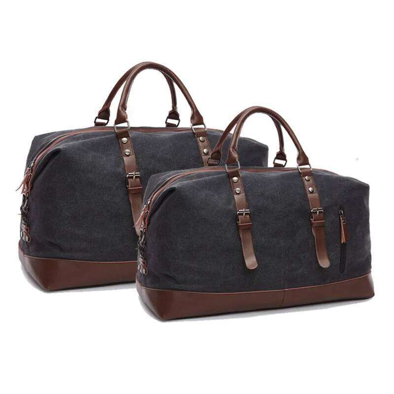 Original Canvas Leather Carry on Luggage Men Duffel Bags Travel Tote Large Weekend Bag Overnight Y260225