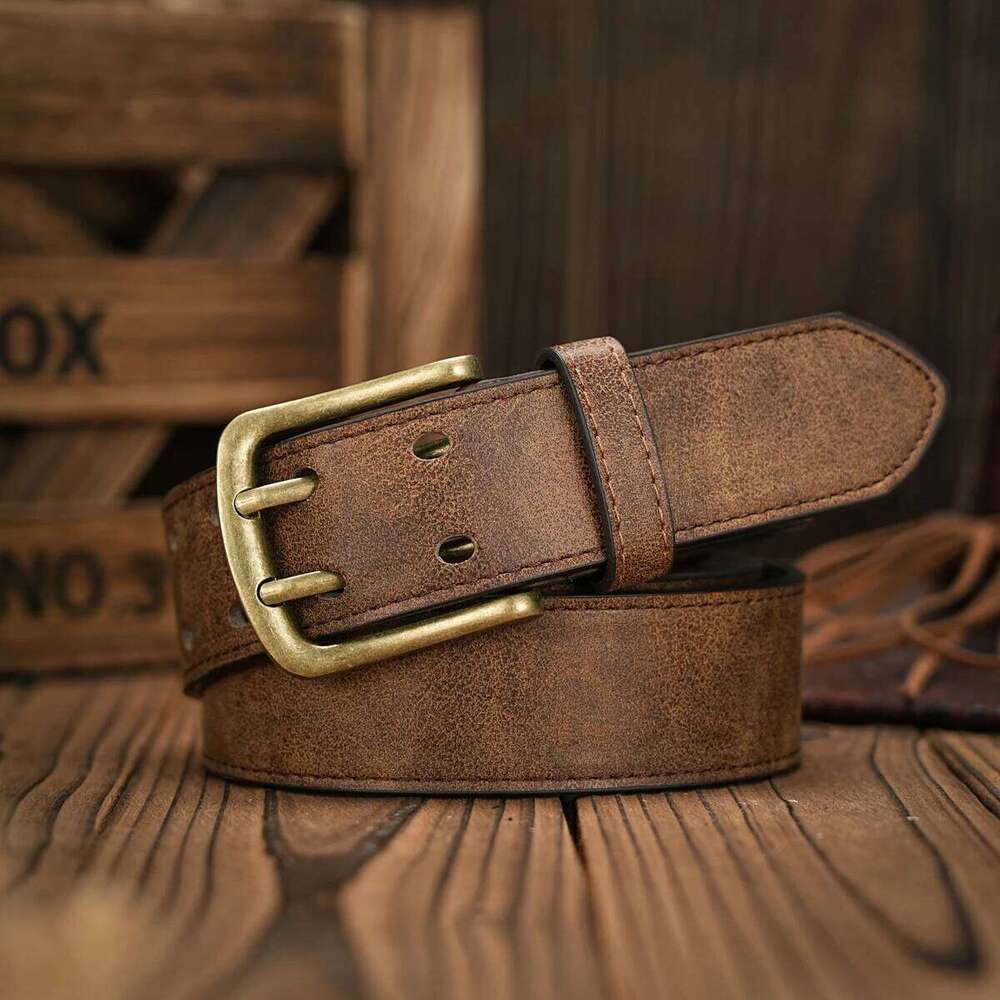 Vintage fashion collision! PU leather alloy buckle waistband, for both men and women, to create a personalized western style Y260225