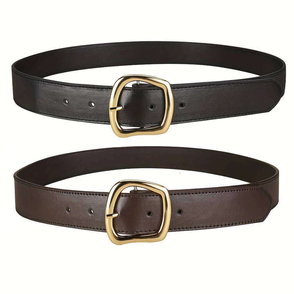 1PC New Women's Fashion Pin Buckle Genuine Luxury Soft PU Leather Belt with Cargo Pants Jeans BeltFor Men Women Y260225
