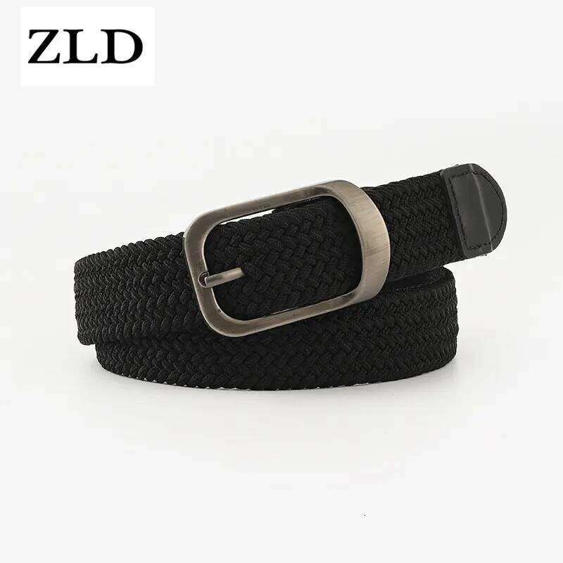 ZLD Men Women Elastic Fabric Woven Casual Belt Pin Buckle Expandable Stretch canvas Simple and Stylish belt Y260225