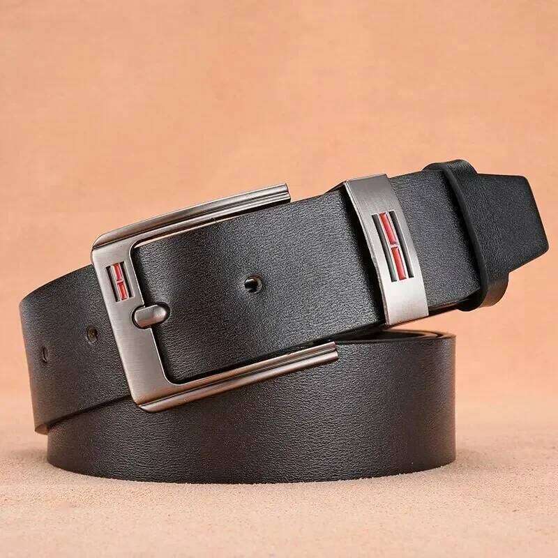 New Men's High Quality Buckle Jeans PU Casual Belts Business Cowboy Waistband Male Fashion Designer Men Belt Y260225