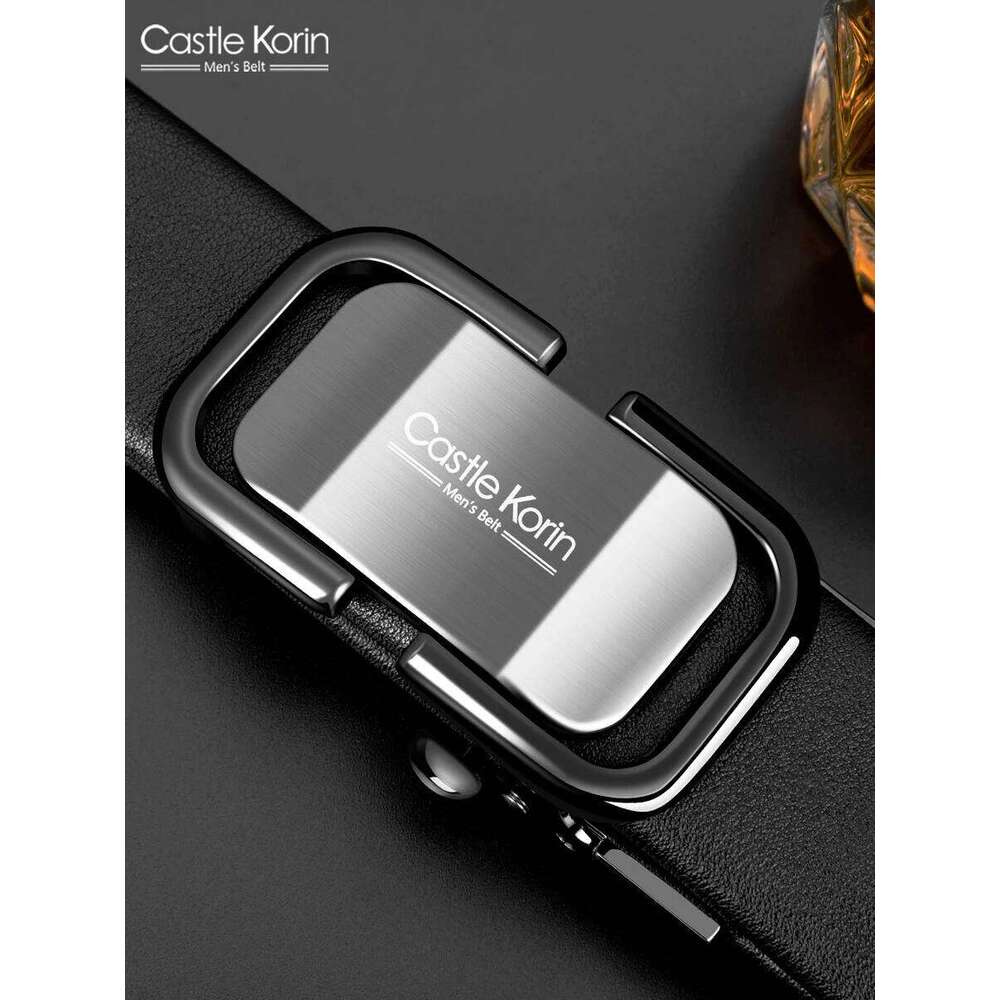 Men's real cowhide automatic young people trend new alloy buckle genuine belt for men Y260225