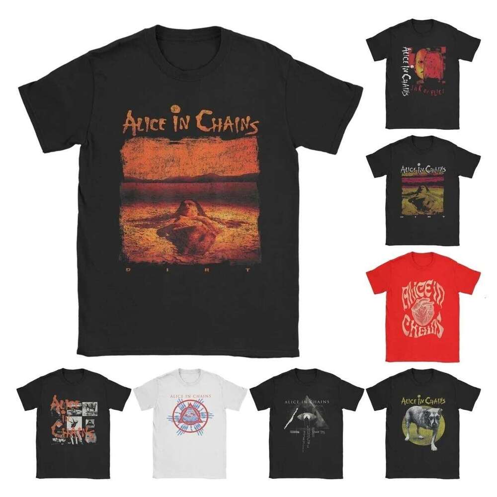 Alice in Chains Band Dirt T-Shirts Men Heavy Metal Music Awesome Pure Cotton Tees Round Neck Short Sleeve T Shirts Summer merch C260225
