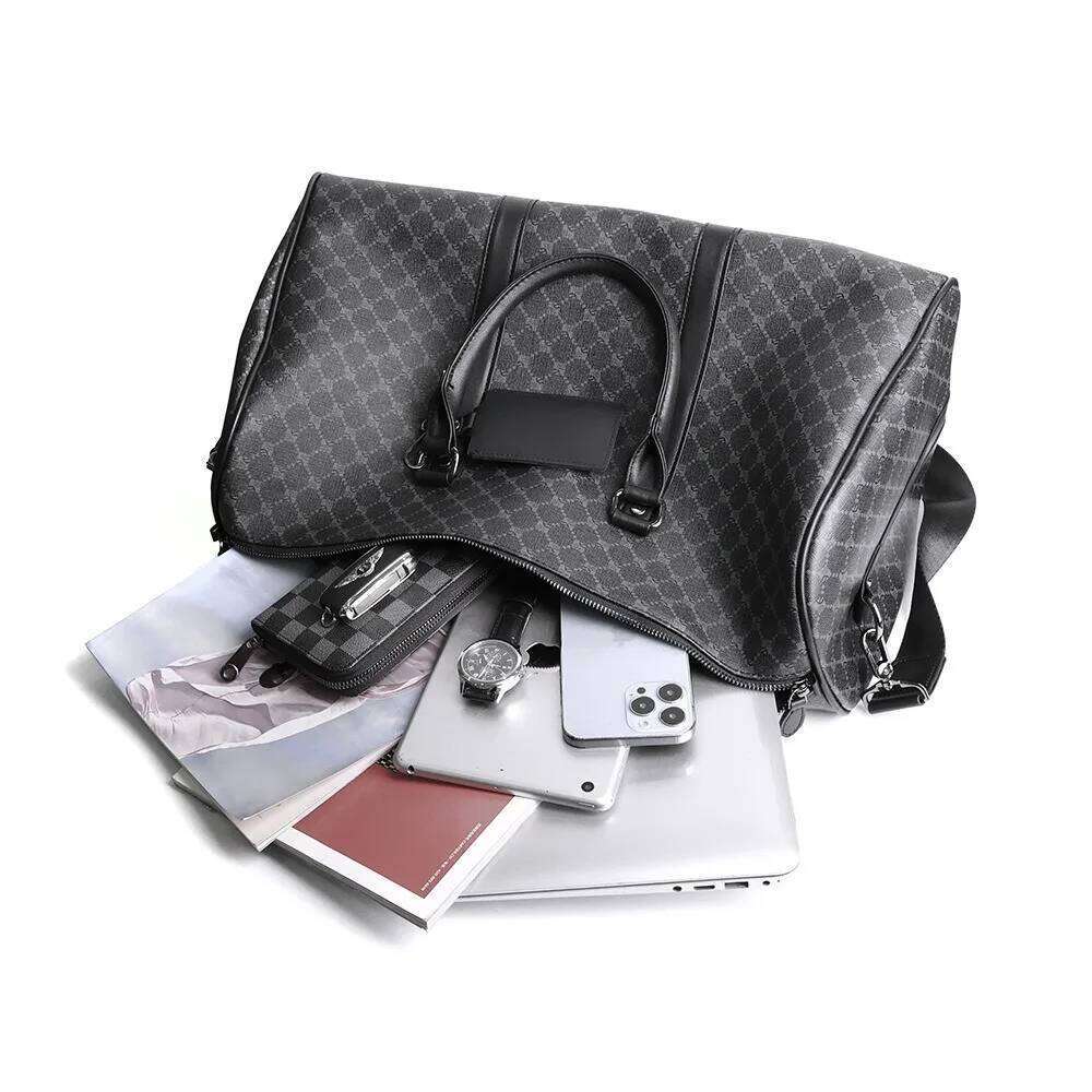 2026 New Plaid Travel for Men Large Capacity Short-Distance Business Trip Tote | Trendy Handheld Shoulder Bag Y260225
