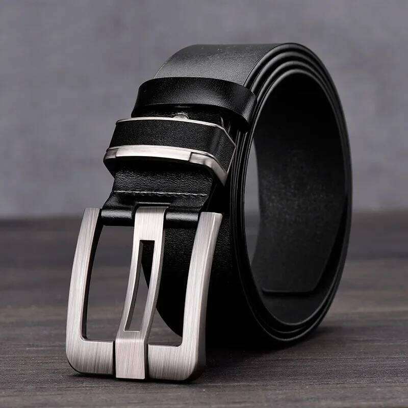 Fashion Metal Alloy Pin Buckle New Leather Cowhide Men's Belt Adult Luxury Jeans Business Casual Waist Male Strap Brand Y260225