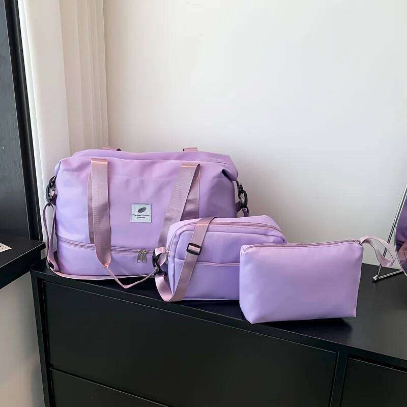 3PCS nylon travel set, large-capacity fashionable luggage sports and fitness bag crossbody bag, suitable for daily use Y260225