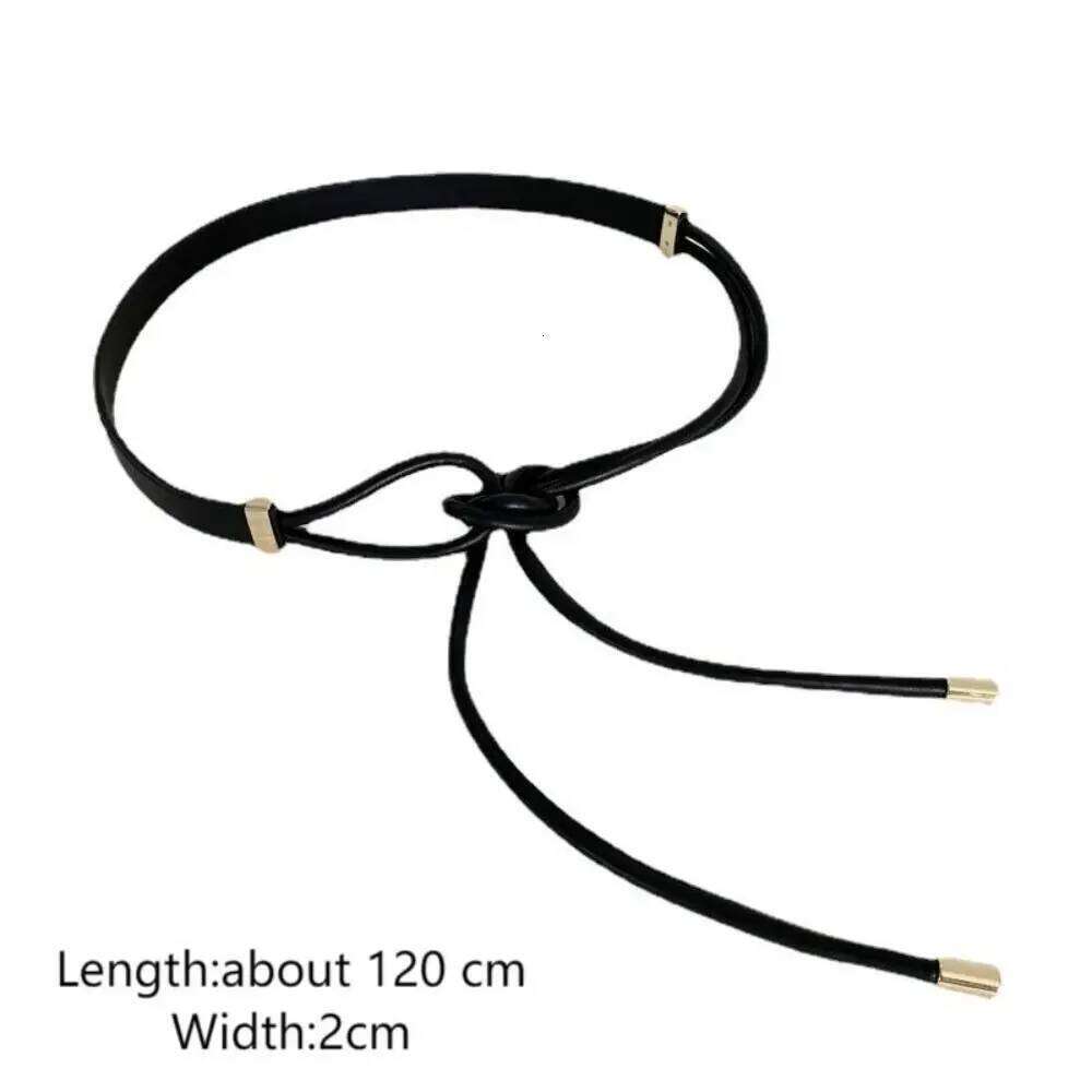 Fashion Non-hole Knot Style Belts PU Leather Solid Color Thin Belt Lace-up Waist Strap Jeans Dress Y260225