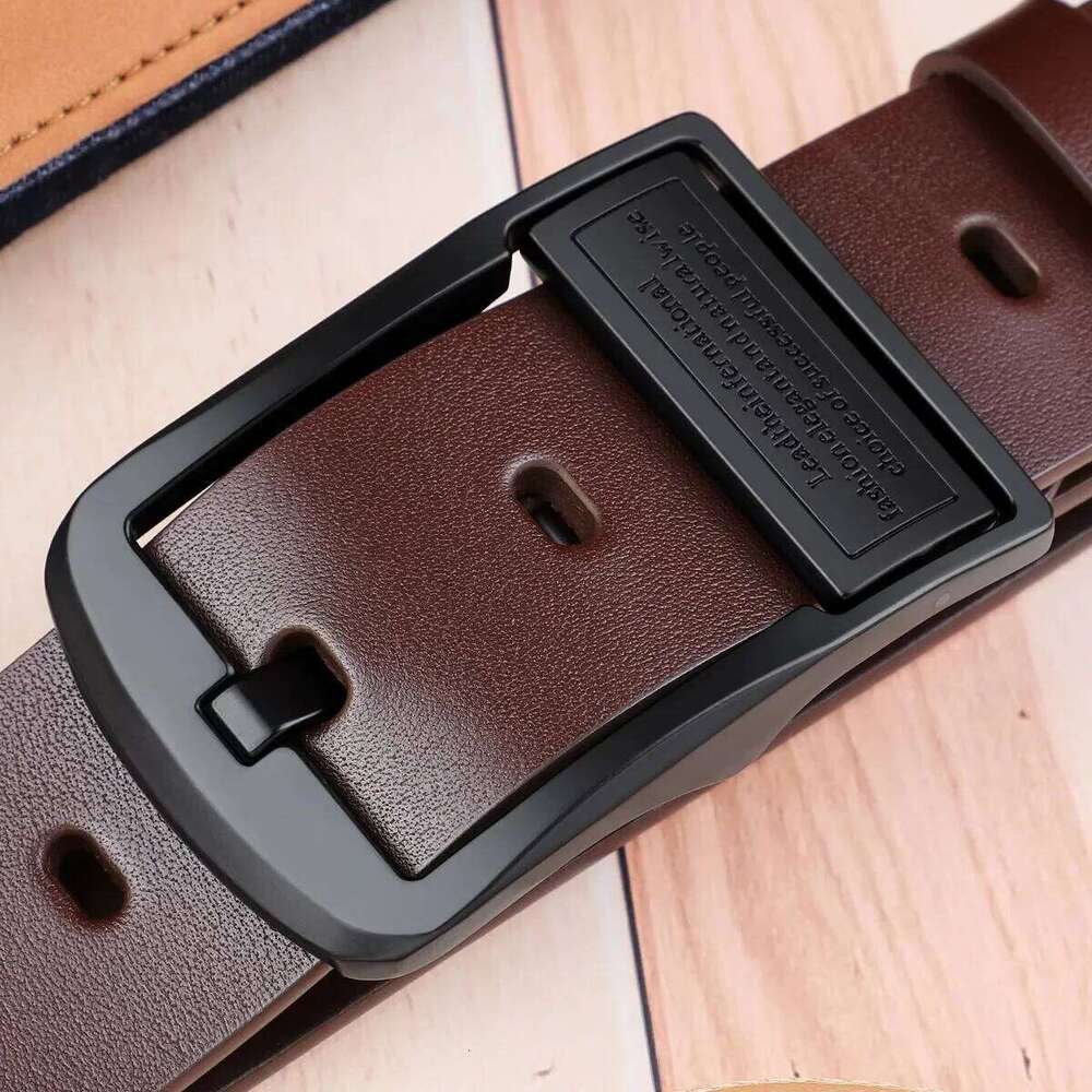 Leather Men's Belt Fashion Metal Alloy Pin Buckle Adult Luxury Jeans Business Casual Waist Male Strap Brand Y260225