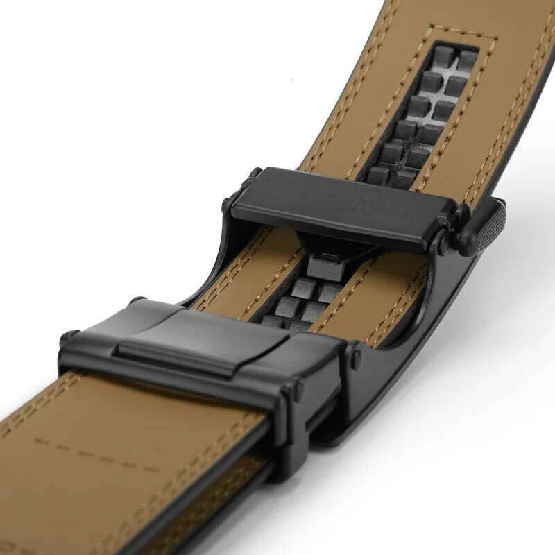 belt men High Quality Genuine Leather Belts, Automatic Buckle Belt, Adjustable No Hole Jeans Belt for Men Y260225