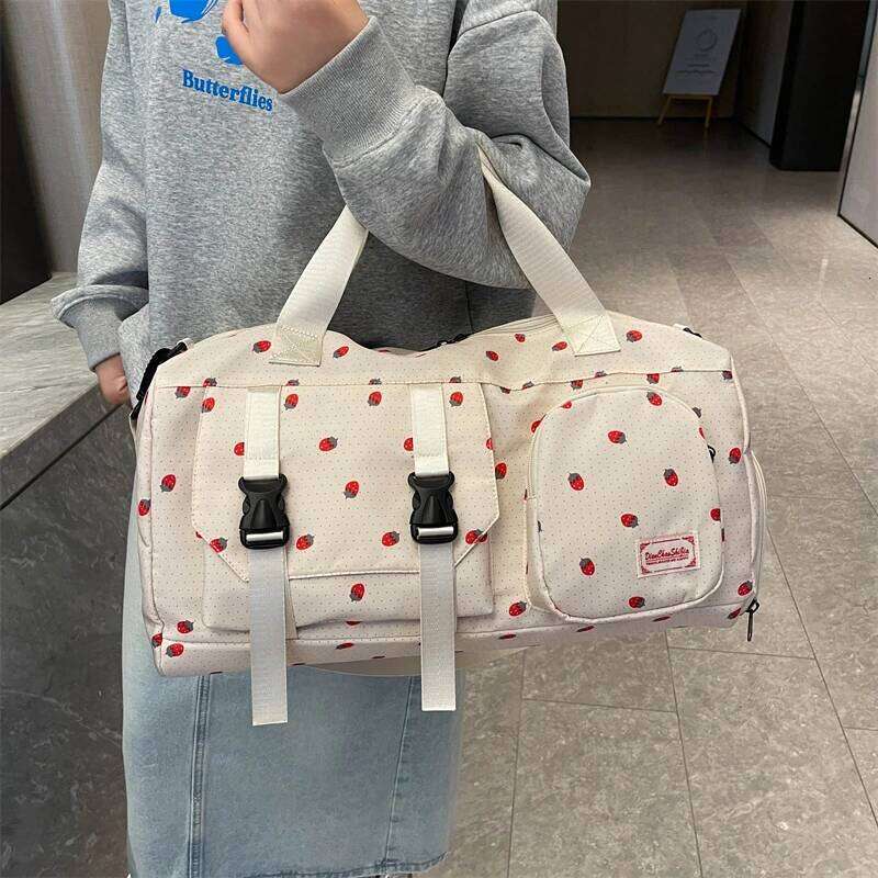 Large Capacity Duffel Cute Printed Sports Fitness Multi Functional Travel Bag With Independent Shoe Compartment Y260225