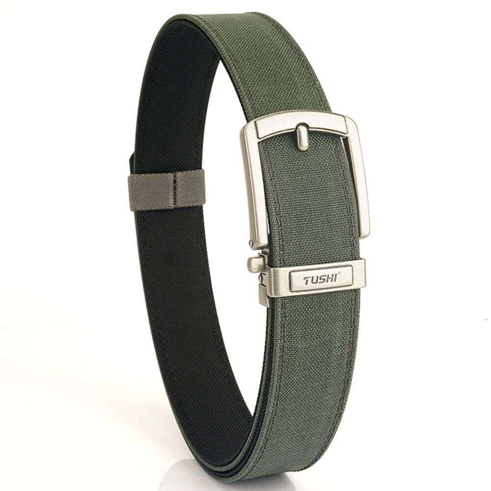 TUSHI New Military For Men Nylon Automatic Buckle Gun Police Tactical Belt Outdoor Secretly Portable IPSC Accessories Y260225