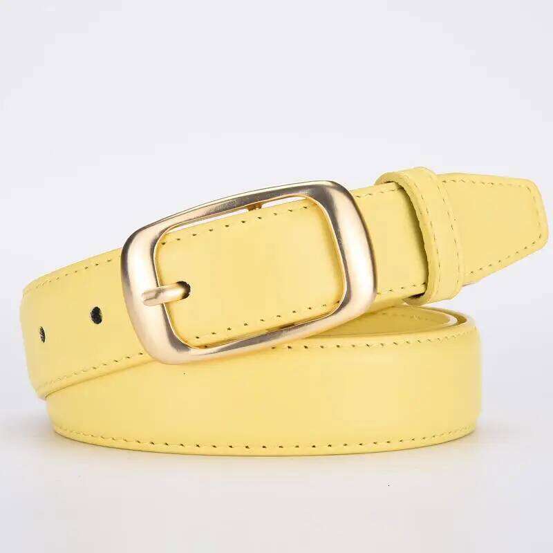 The new style jeans casual fashionable versatile, and the women's belt is decorated with black tri Y260225