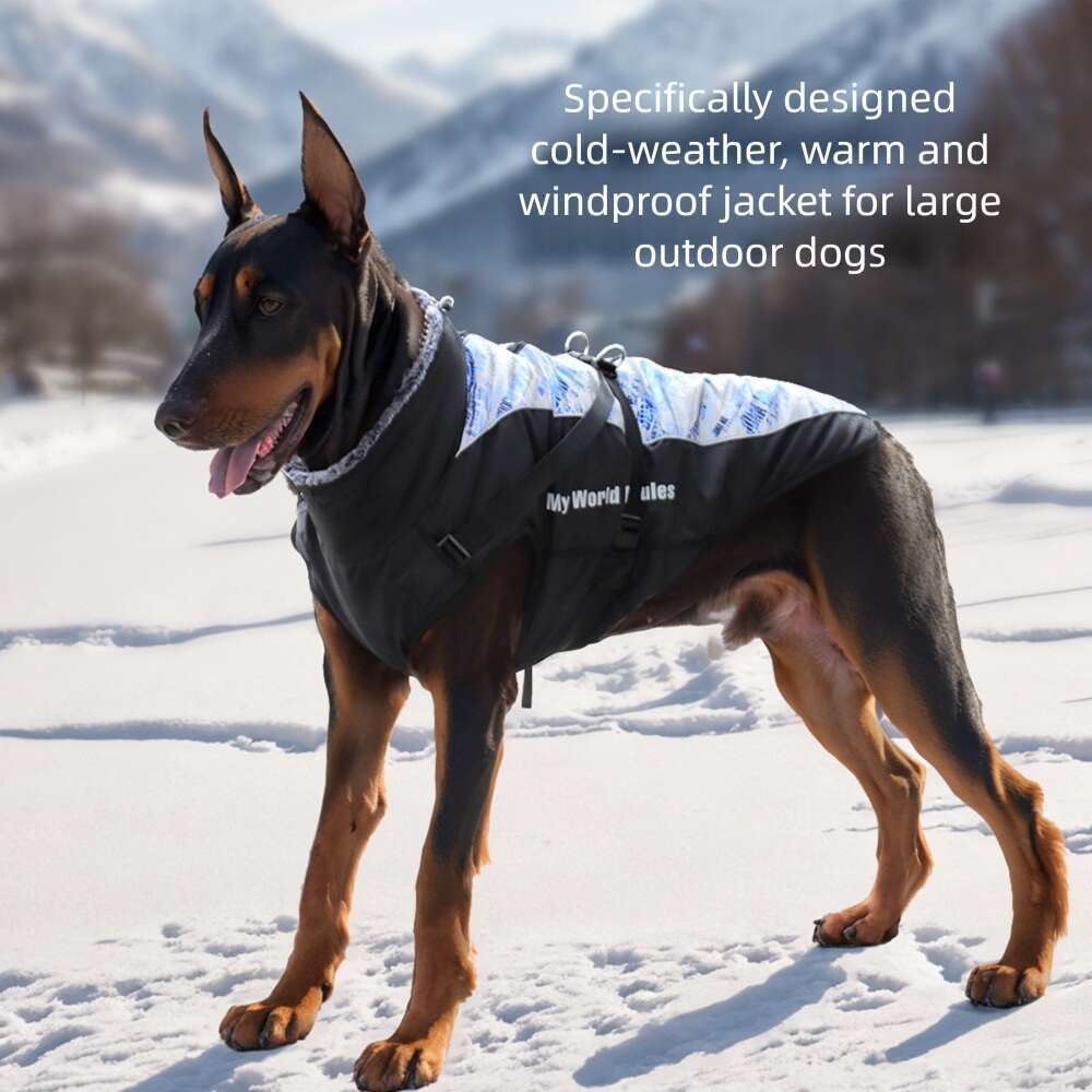 Famous brand Autumn Winter Outdoor Cotton Clothes Thickened Velvet Warm Reflective Medium and Large Dog Pet Clothing pupakaIK