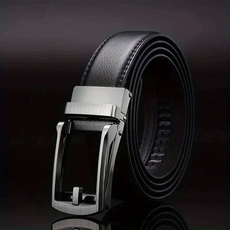 belt Leather Belt Metal Alloy Automatic Buckle Brand Luxury Design Waist Belts for Men Strap Male Y260225