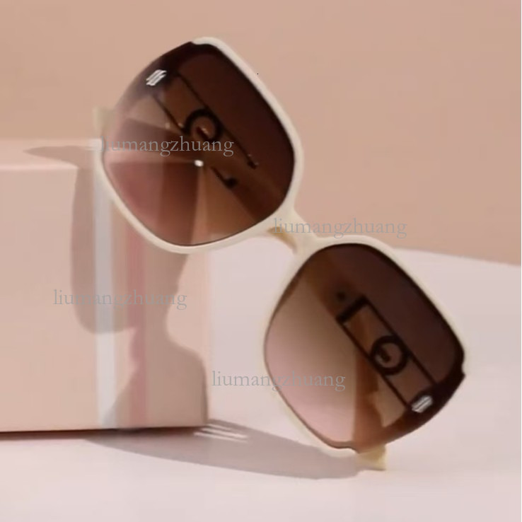 2026 Designer Shiny Metal Letter Women's Sunglasses UV Resistant Outdoor Glasses Texture Big Face Shape Slimming Versatile Street Photography Tre - view 5