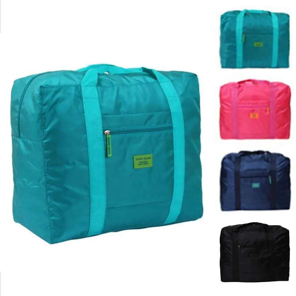 Portable Nylon Travel Luggage Lightweight Large Capacity Fitness Handbag Folding Hand Grip Clothes Storage Bag Y260225