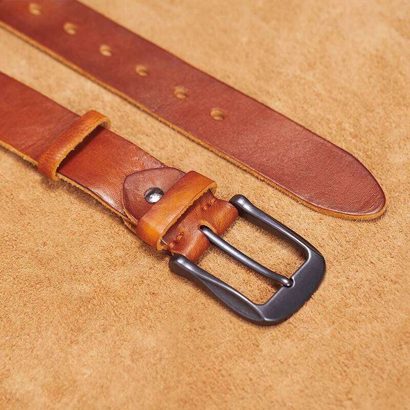 VAMOS KATOAL Men's designer's new first layer cow leather fashion belt alloy retro style pin buckle high quality cowhide belts Y260225