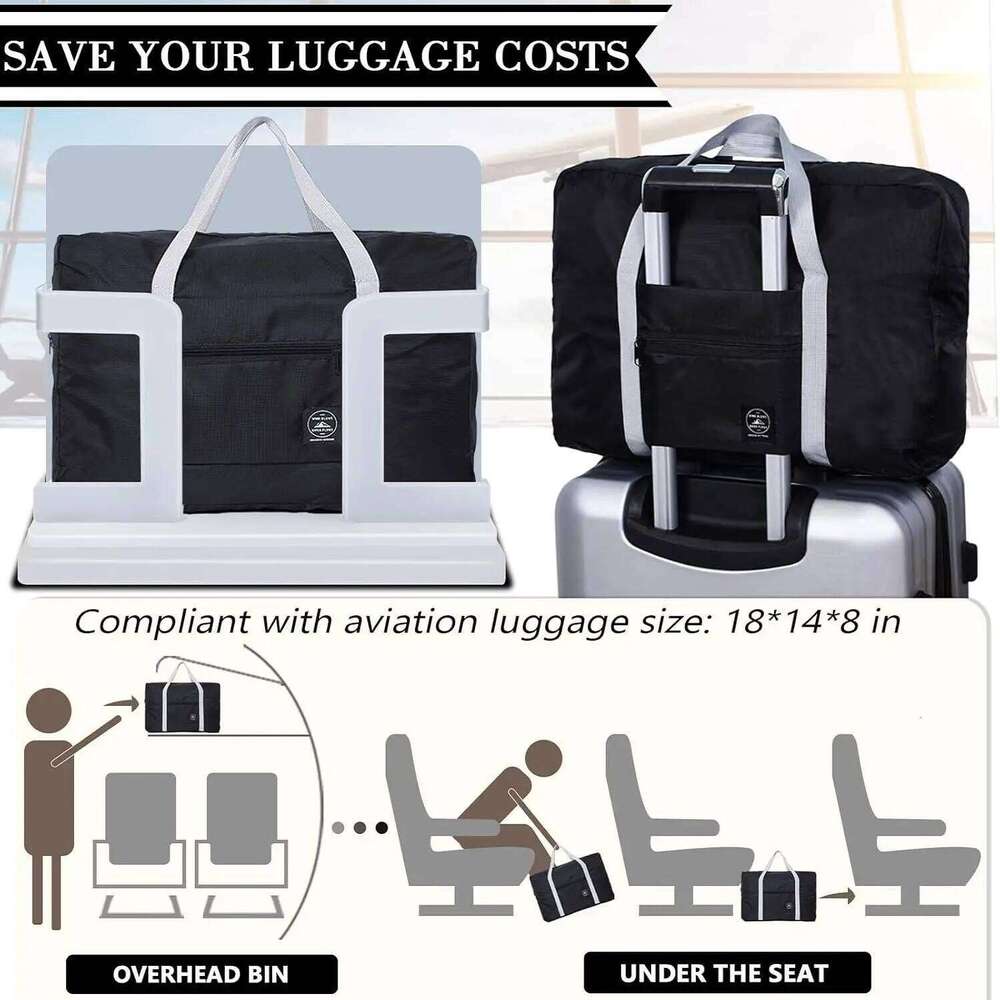 Carry on Luggage Foldable Sports Gym Weekender Overnight Bag Travel Duffel for Men Women Y260225