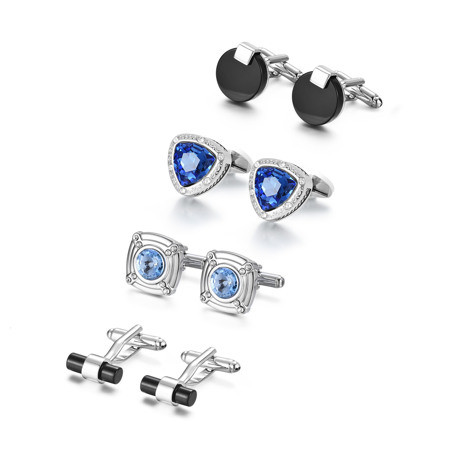 4 Pairs Cufflinks Set CuffLinks For Mens Wedding Souvenirs Groomsmen Gift Man Shirt Cufflink With Box Jewelry Tie Clips 250327