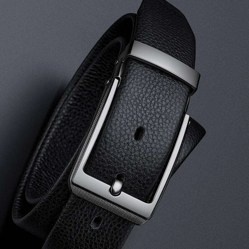 Men's needle buckle leather personalized business pants belt, simple and fashionable belt Y260225
