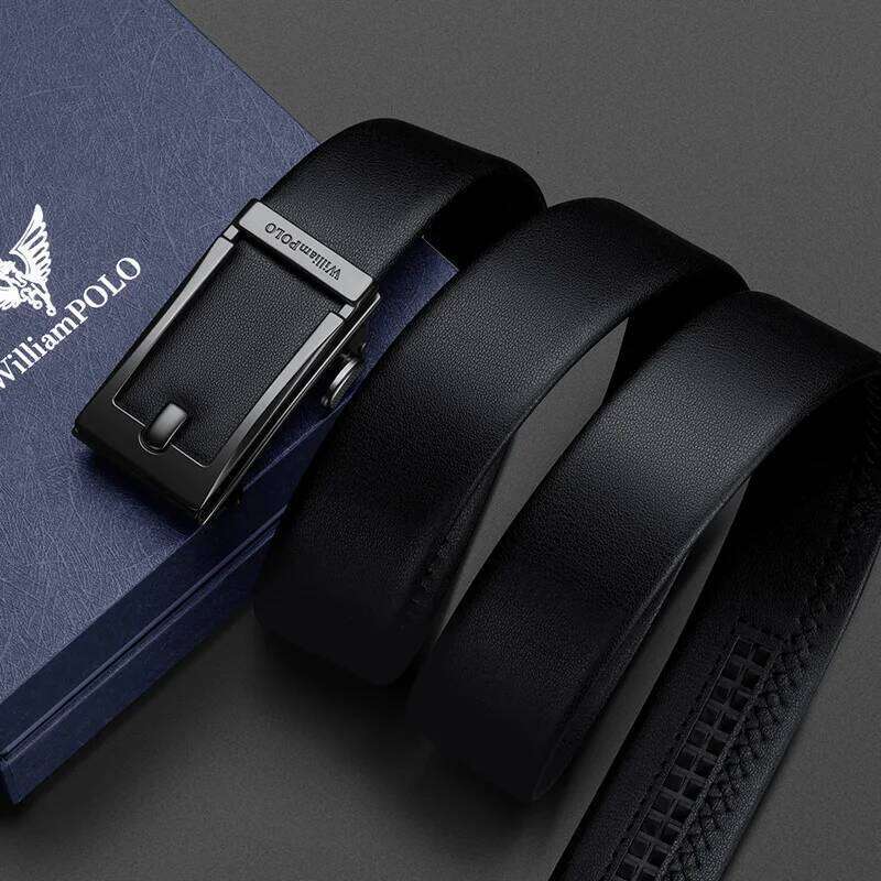 Men's leather waist fashionable, automatic buckle, versatile belt, casual pants belt with adjustable straps Y260225