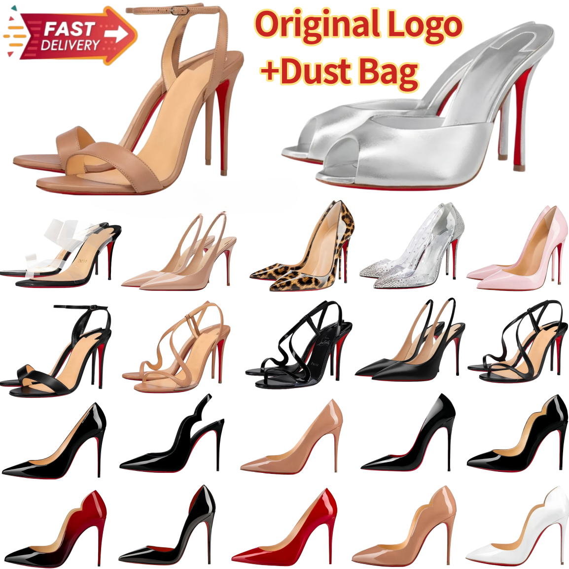 Designer High Heels Red Dress Shoes Women Peep Toe Sandals Luxury Bottoms 6cm 8cm 10cm 12cm Heels Nude Black Patent Leather Brand Pumps With Dust Bag