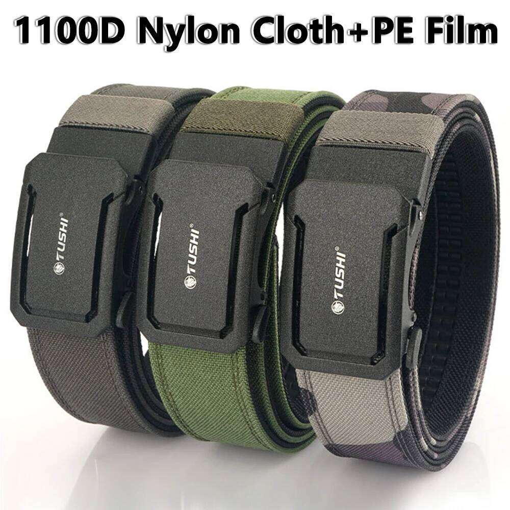 TUSHI Military Tactical for Men Sturdy Nylon Metal Automatic Buckle Police Duty Belt Outdoor Girdle IPSC Sports Accessories Y260225