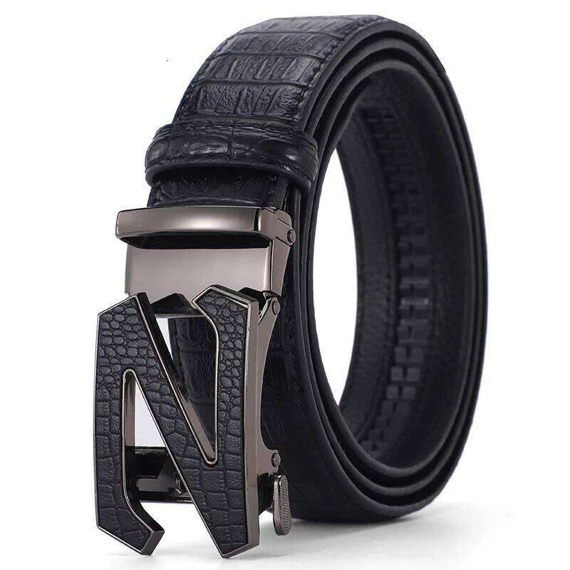 New Mens Genuine Leather Luxury of Men Male Metal Automatic Buckle Designer High Quality Waist Belt Y260225