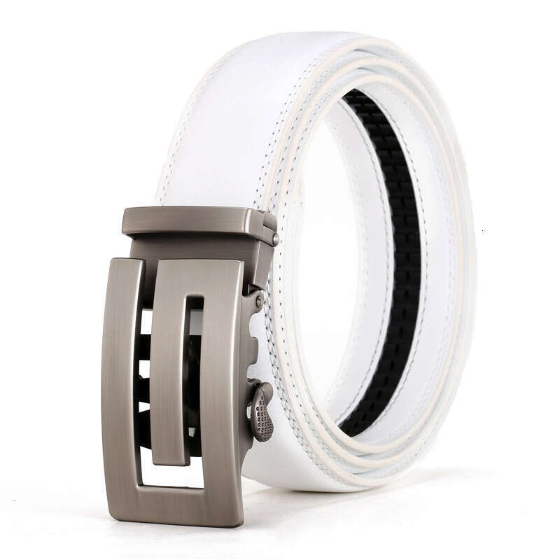 New Men's Leather Belt Alloy Automatic Buckle Business Leisure Youth Middle-aged and Elderly Belt Designer Belt 3.5cm