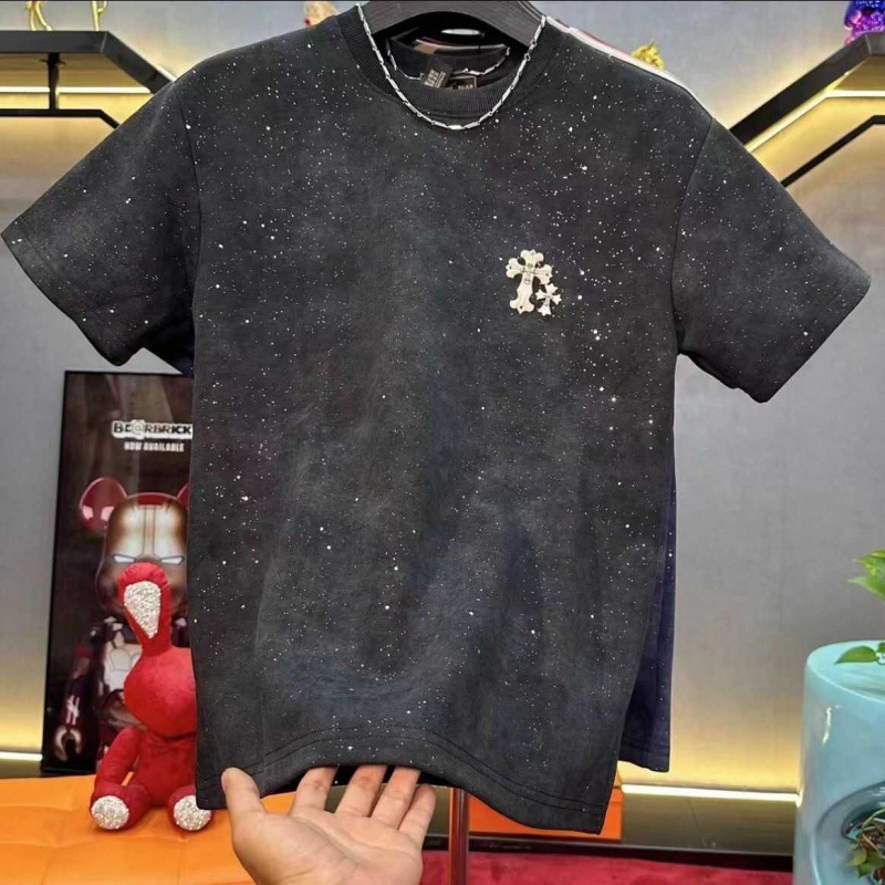 2026 New Design Men's Short-sleeved Starry Sky Pattern Lightweight Luxury Fashion Casual T-shirt For Outdoor Leisure Fashion Men's High-end Shirt