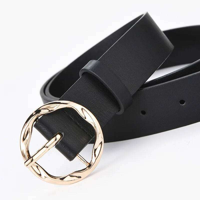 2024 New Women's Belt Leopard Snake Zebra Pattern Snakeskin Cos Skin Cricle Pin Golden Buckle Belts for Dress Jeans Suits Y260225