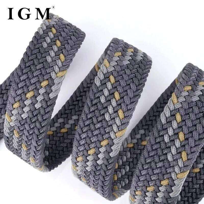 Men Canvas Woven Any-elastic Stretch For Boys Young Versatile Pants Jeans Pin-buttoned Fashion Belt Y260225