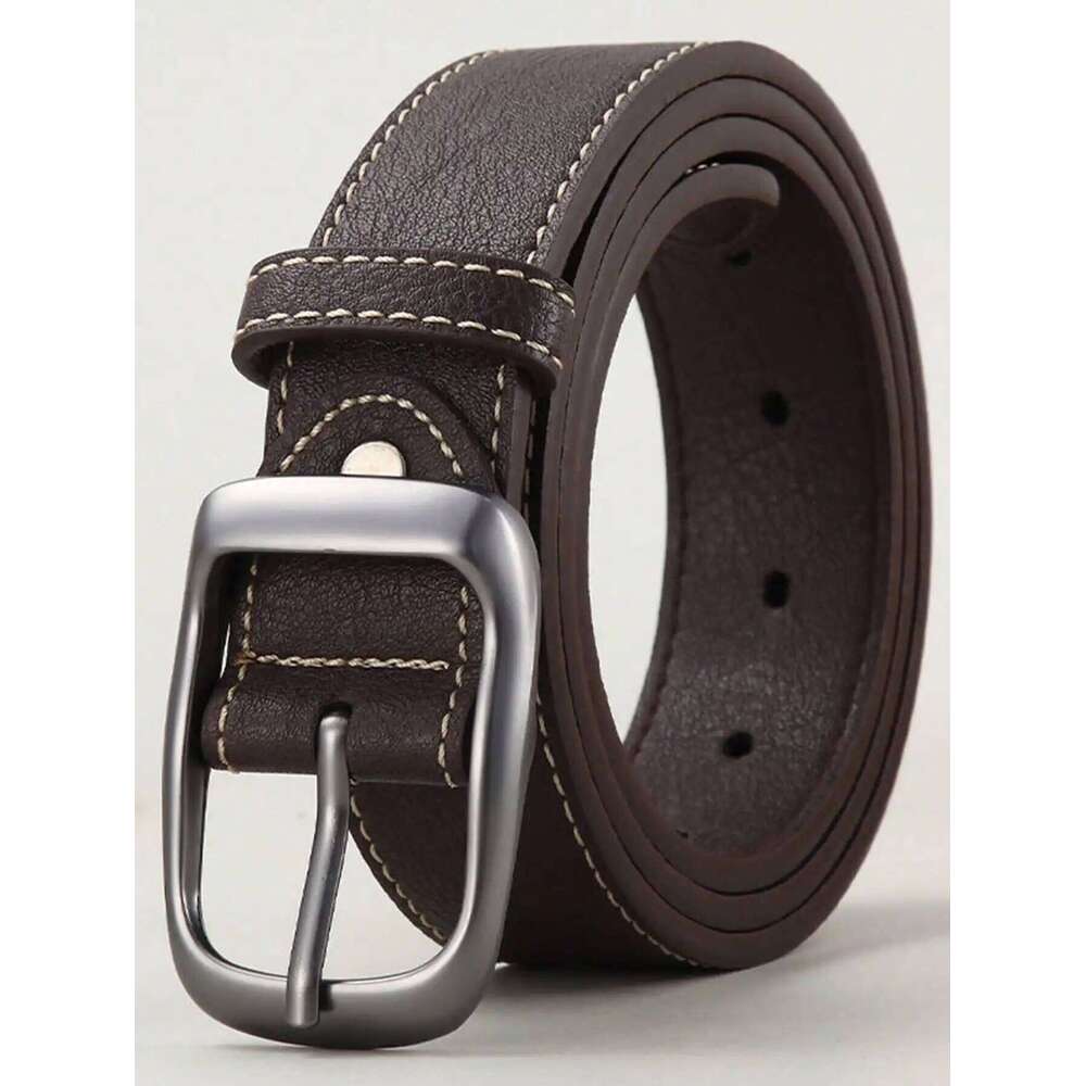 Simple MEN'S Metal Pin Buckle PU Leather Jean Casual High Quality Belt for Men Pants Y260225