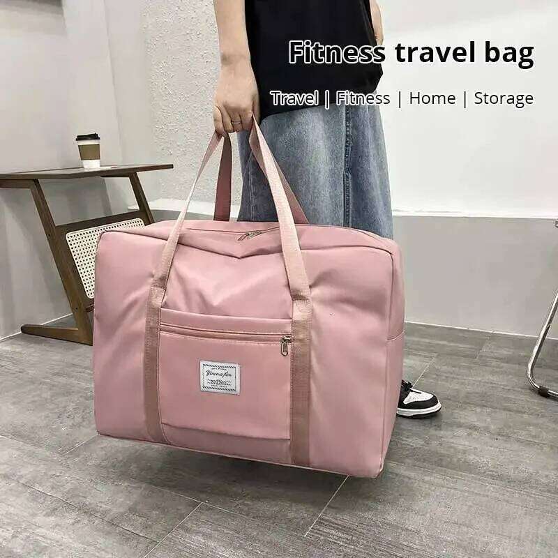 1pc Pink/Blue/Grey Travel Capacity Storage Zipper Portable Sports Bag Versatile Gym Handbag Small, Medium, and Large Y260225